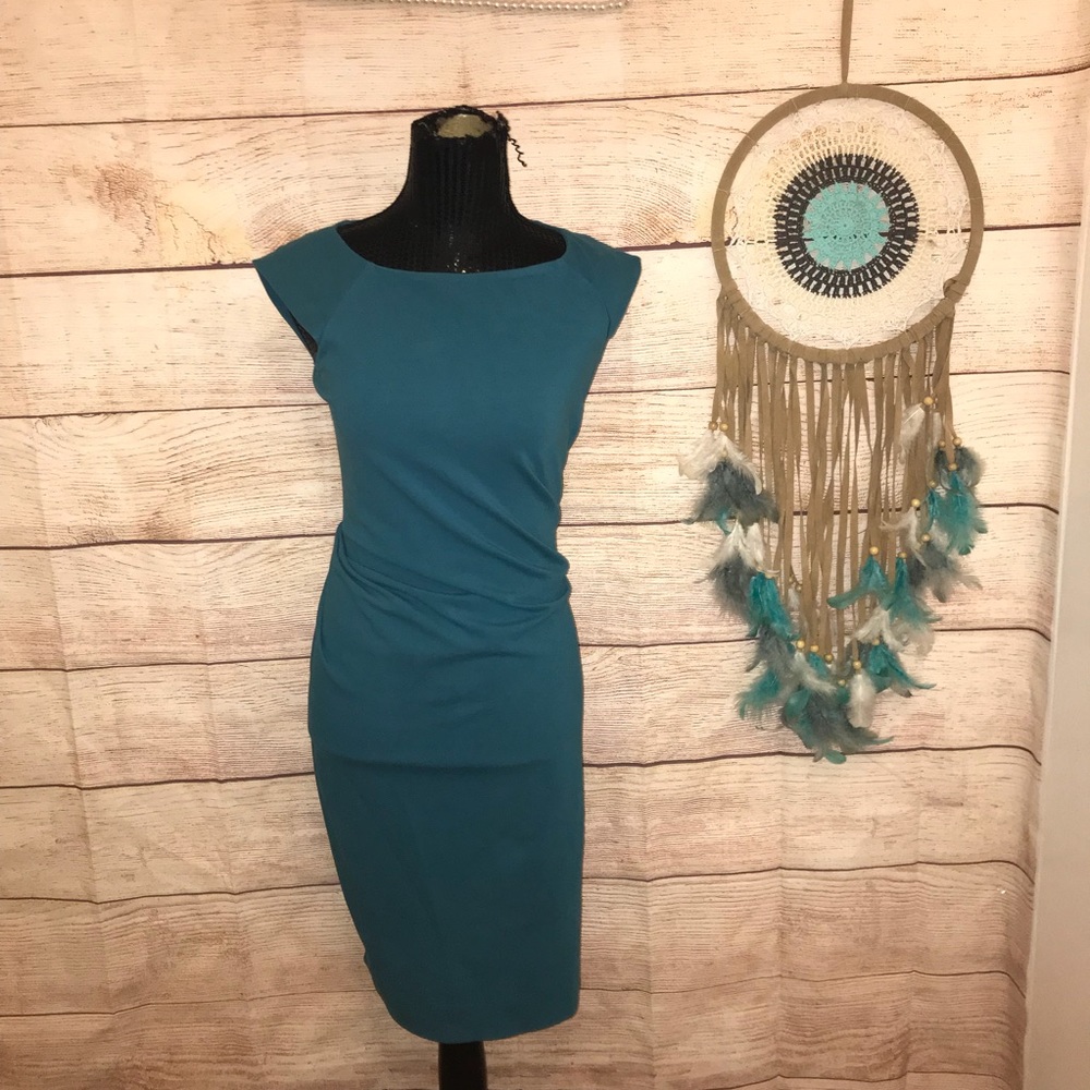 Diane Von Furstenberg SZ 4 teal blue Career dress